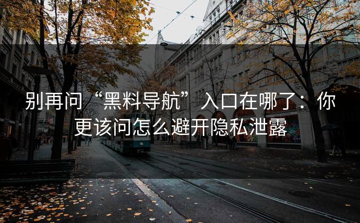 别再问“黑料导航”入口在哪了:你更该问怎么避开隐私泄露 别再问“黑料导航”入口在哪了:你更该问怎么避开隐私泄露